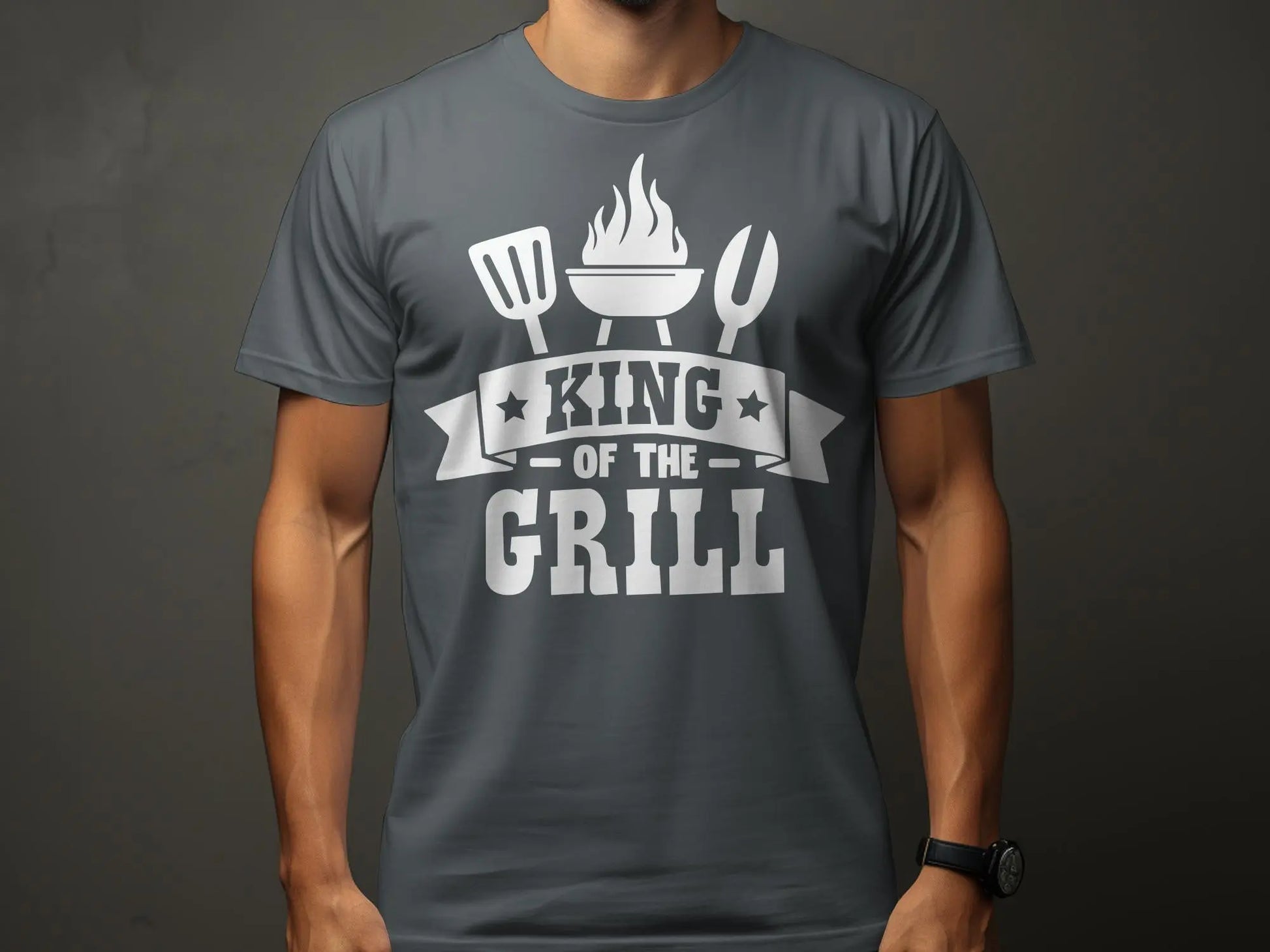 King of the Grill high-quality BBQ outdoor cooking tee-shirt - Creations Unlimited