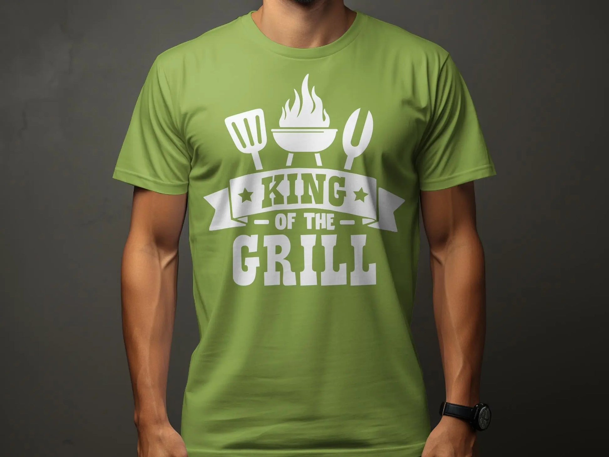 King of the Grill high-quality BBQ outdoor cooking tee-shirt - Creations Unlimited