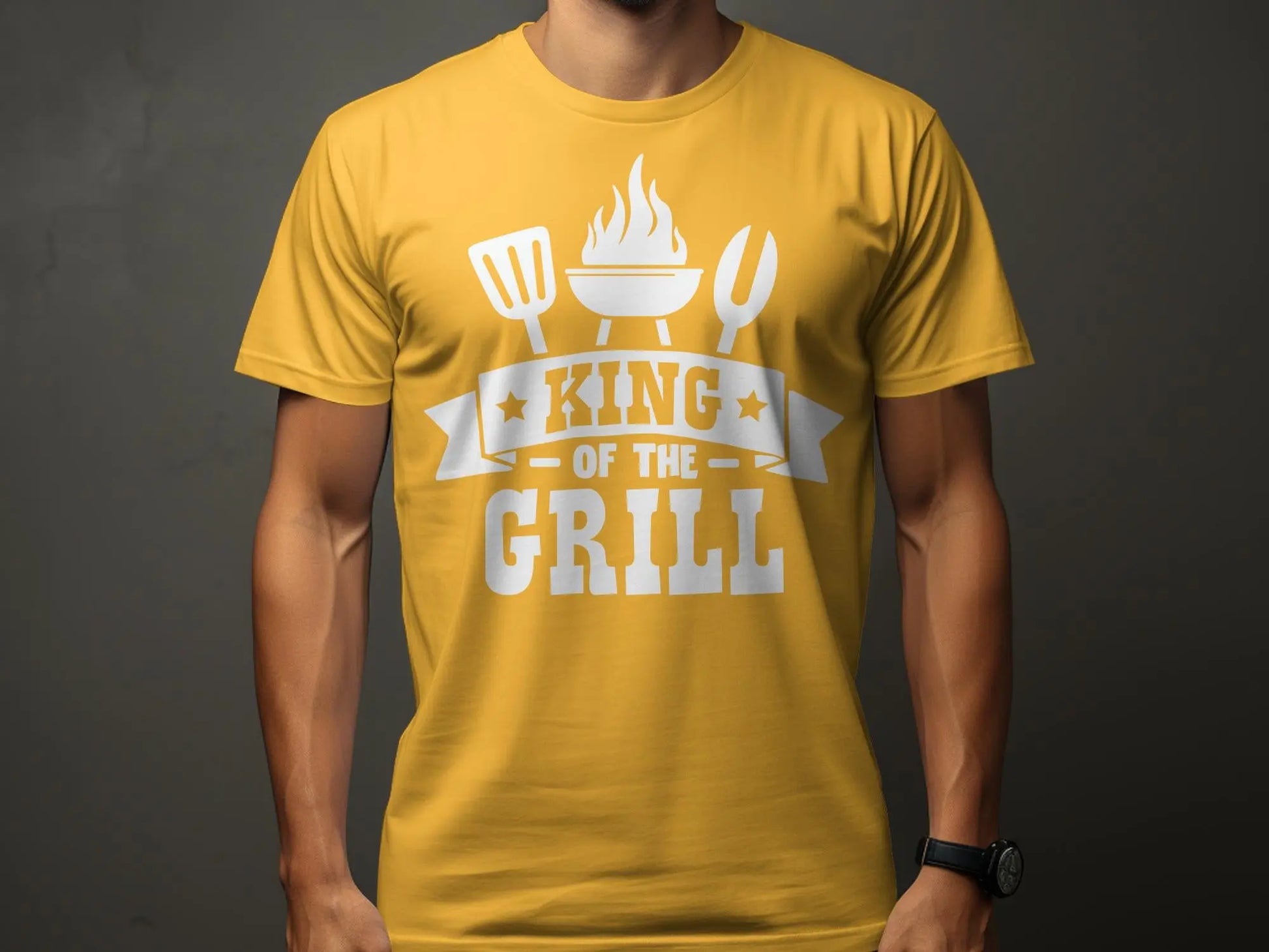 King of the Grill high-quality BBQ outdoor cooking tee-shirt - Creations Unlimited