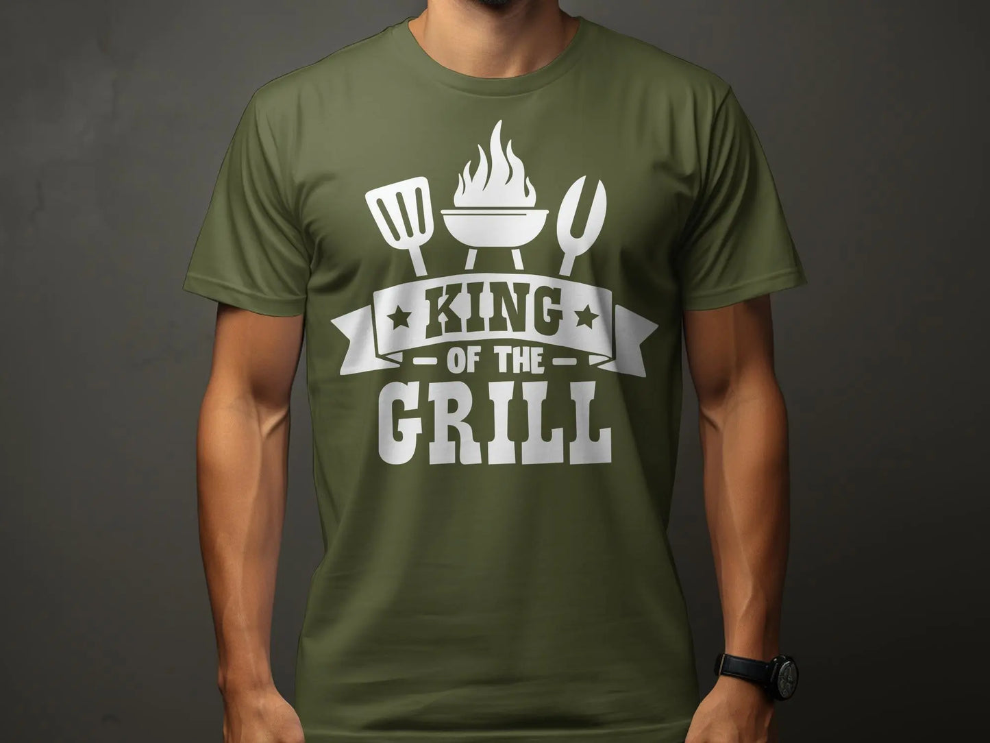 King of the Grill high-quality BBQ outdoor cooking tee-shirt - Creations Unlimited