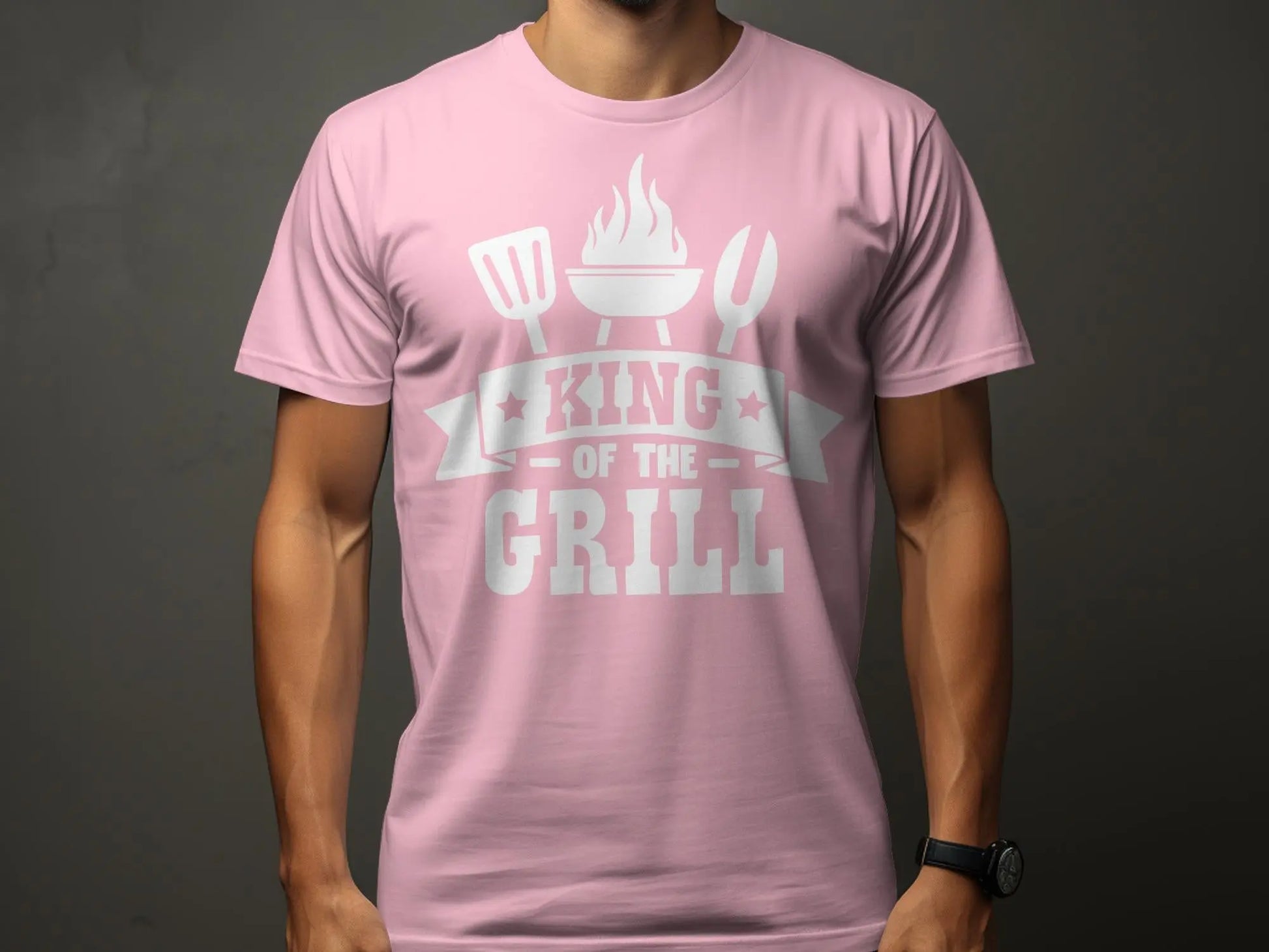 King of the Grill high-quality BBQ outdoor cooking tee-shirt - Creations Unlimited