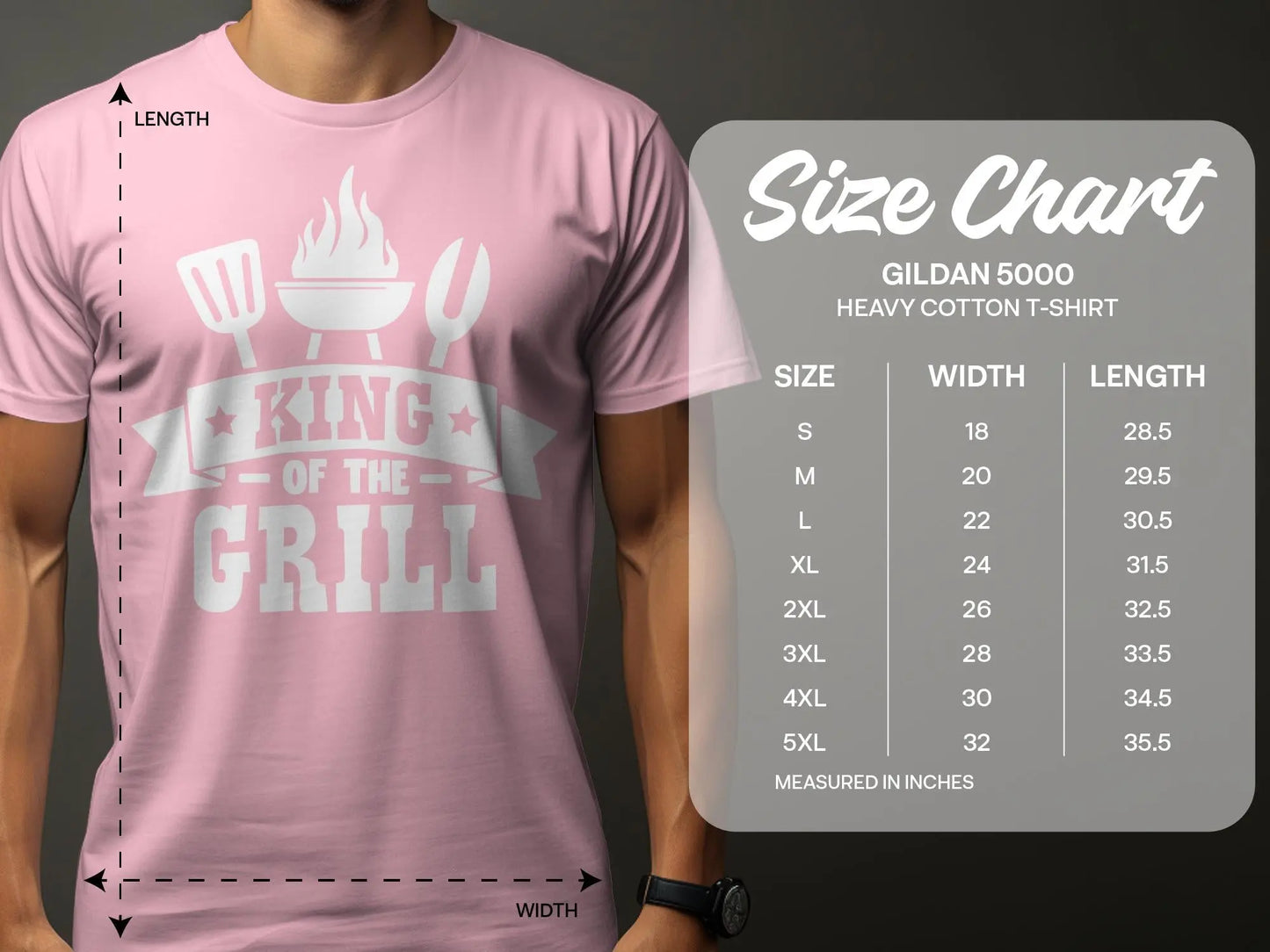 King of the Grill high-quality BBQ outdoor cooking tee-shirt - Creations Unlimited