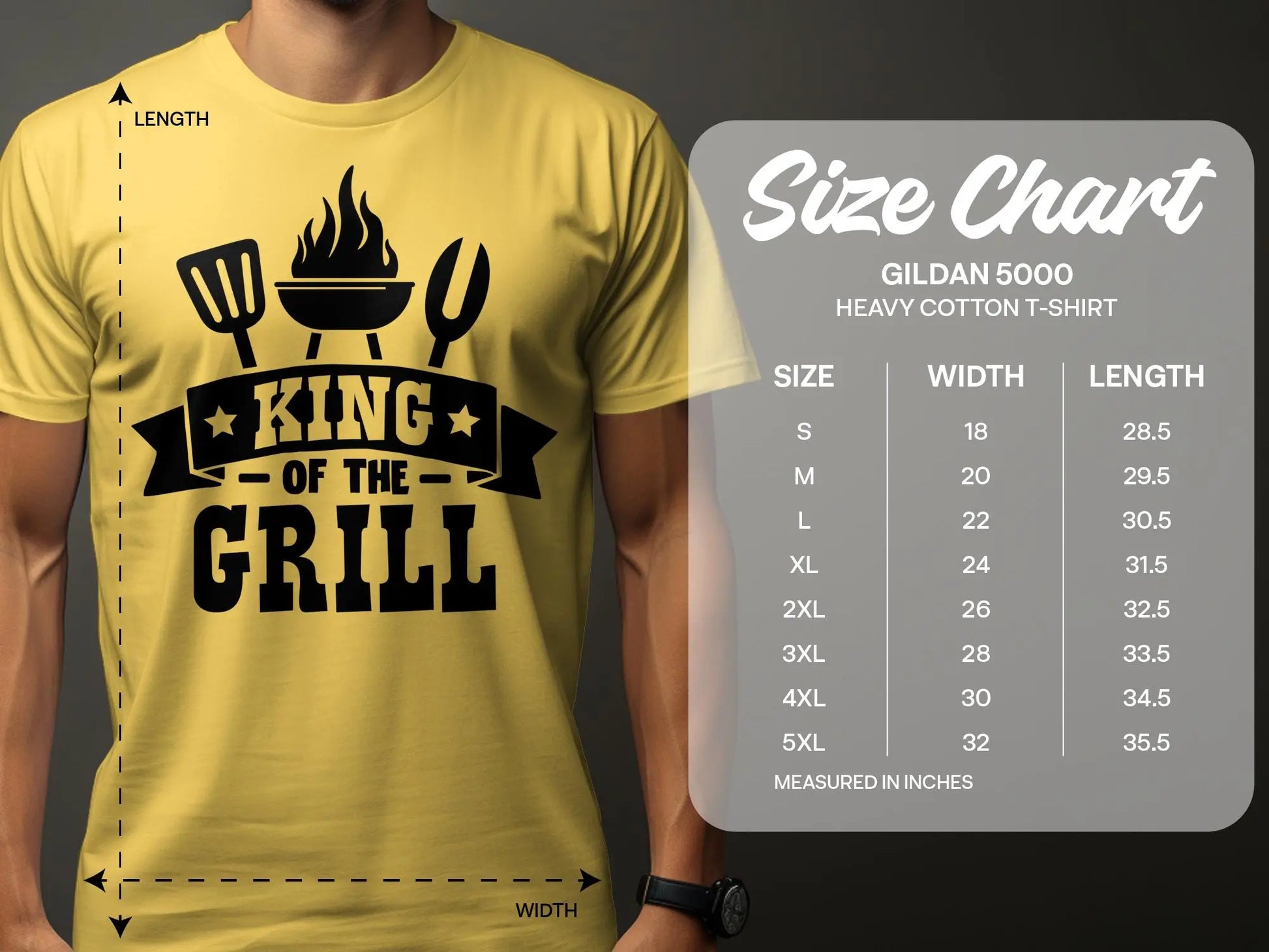King of the Grill high-quality BBQ outdoor cooking tee-shirt - Creations Unlimited