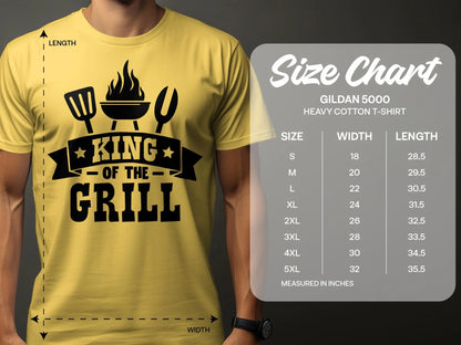 King of the Grill high-quality BBQ outdoor cooking tee-shirt - Creations Unlimited