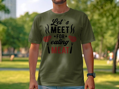 Lets Meet Funny Apparel Tee Shirt BBQ Wear Great for Your BBQ Cookouts - Creations Unlimited