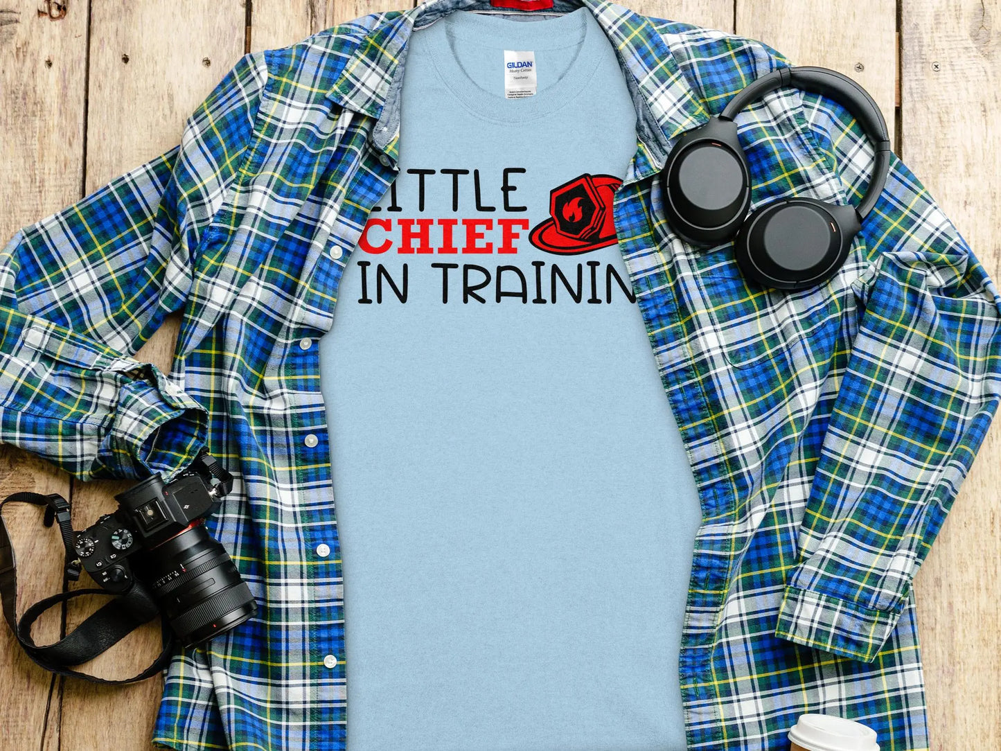 Little Chief in Training Fire Fighter Tee - Shirt Quality Gilden Tee. Support Your Firefighters. - Creations Unlimited