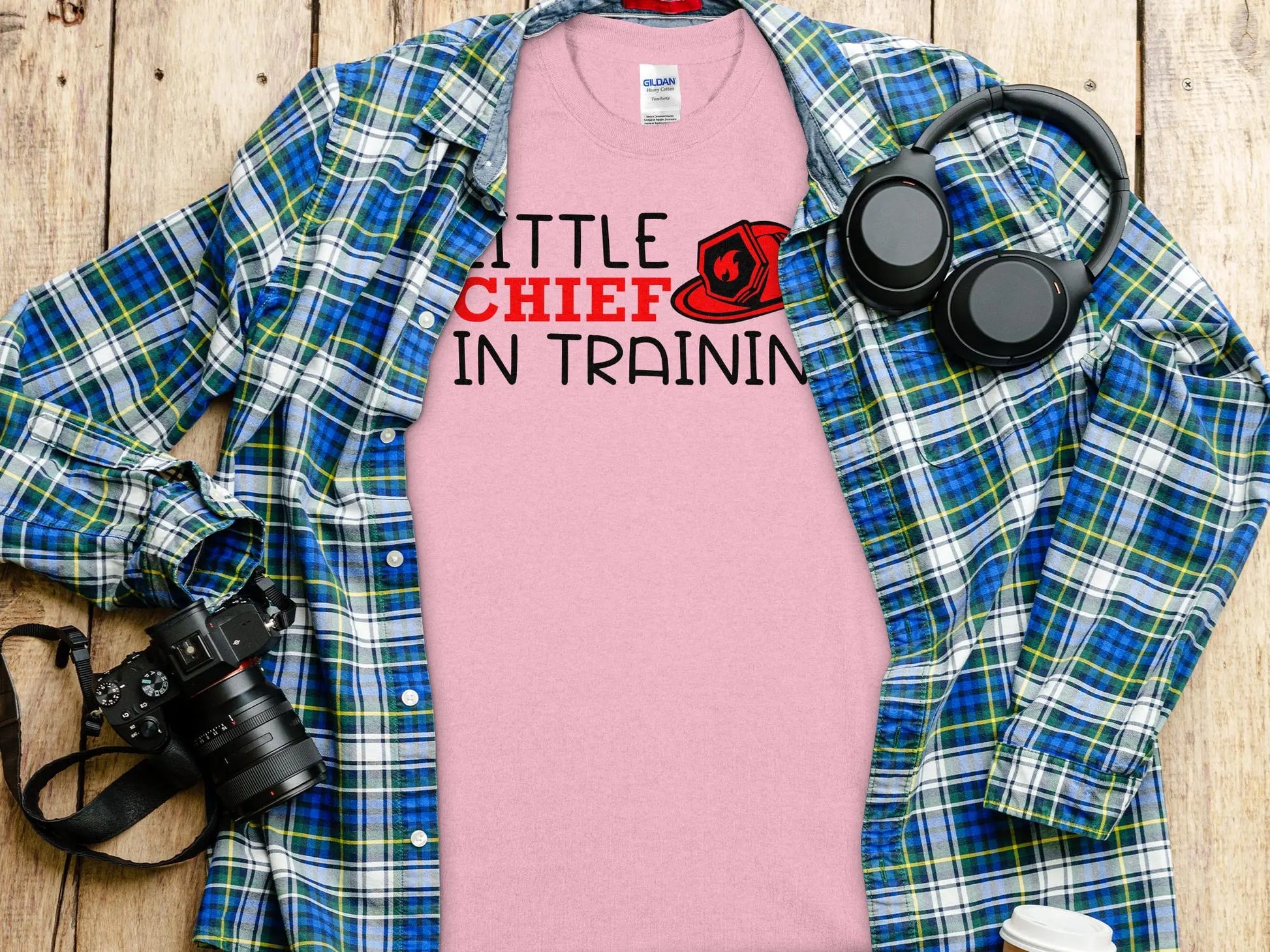 Little Chief in Training Fire Fighter Tee - Shirt Quality Gilden Tee. Support Your Firefighters. - Creations Unlimited