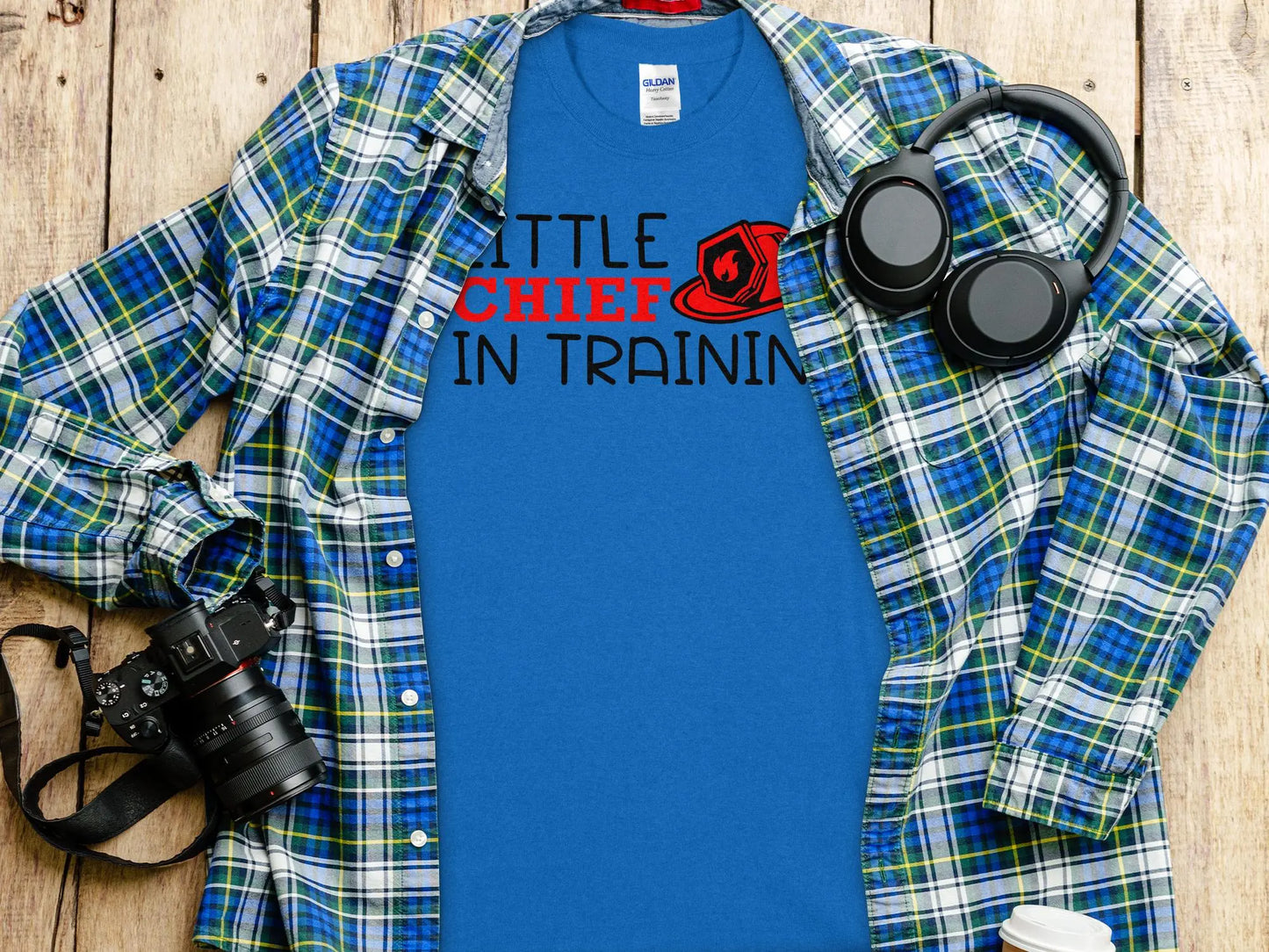 Little Chief in Training Fire Fighter Tee - Shirt Quality Gilden Tee. Support Your Firefighters. - Creations Unlimited