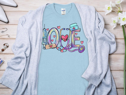 Love Nurse, New Future Nurse Gift Idea, Nursing School Student Grad, RN LPN, Nurse Life, Funny Nurse Quality Gilden Tee. Support Your Nurses. - Creations Unlimited