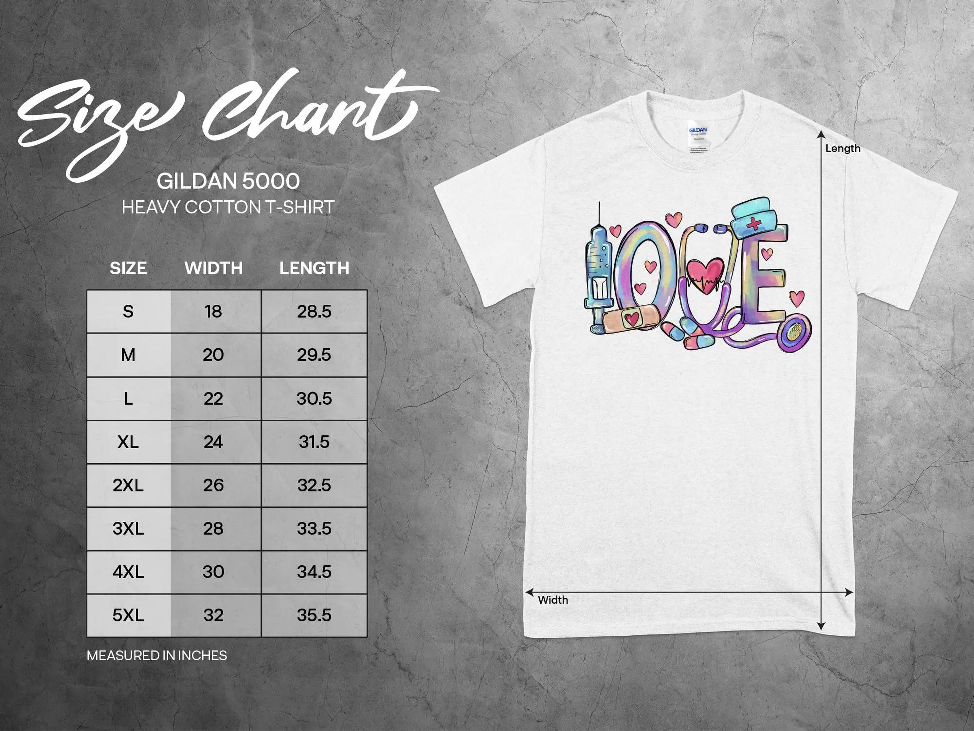 Love Nurse, New Future Nurse Gift Idea, Nursing School Student Grad, RN LPN, Nurse Life, Funny Nurse Quality Gilden Tee. Support Your Nurses. - Creations Unlimited