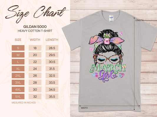 March Girl Birthday T- Makes a Great Gift Quality T- All Sizes and Colors Quality Gilden Tee - Creations Unlimited