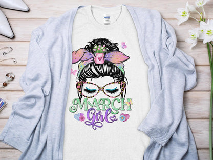 March Girl Birthday T- Makes a Great Gift Quality T- All Sizes and Colors Quality Gilden Tee - Creations Unlimited