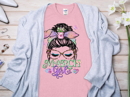 March Girl Birthday T- Makes a Great Gift Quality T- All Sizes and Colors Quality Gilden Tee - Creations Unlimited