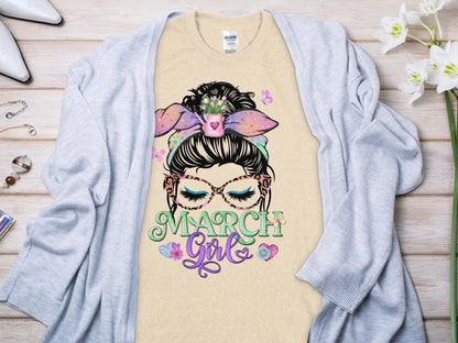 March Girl Birthday T- Makes a Great Gift Quality T- All Sizes and Colors Quality Gilden Tee - Creations Unlimited