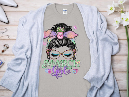 March Girl Birthday T- Makes a Great Gift Quality T- All Sizes and Colors Quality Gilden Tee - Creations Unlimited
