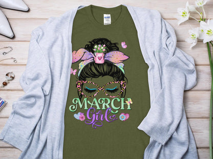March Girl Birthday T- Makes a Great Gift Quality T- All Sizes and Colors Quality Gilden Tee - Creations Unlimited