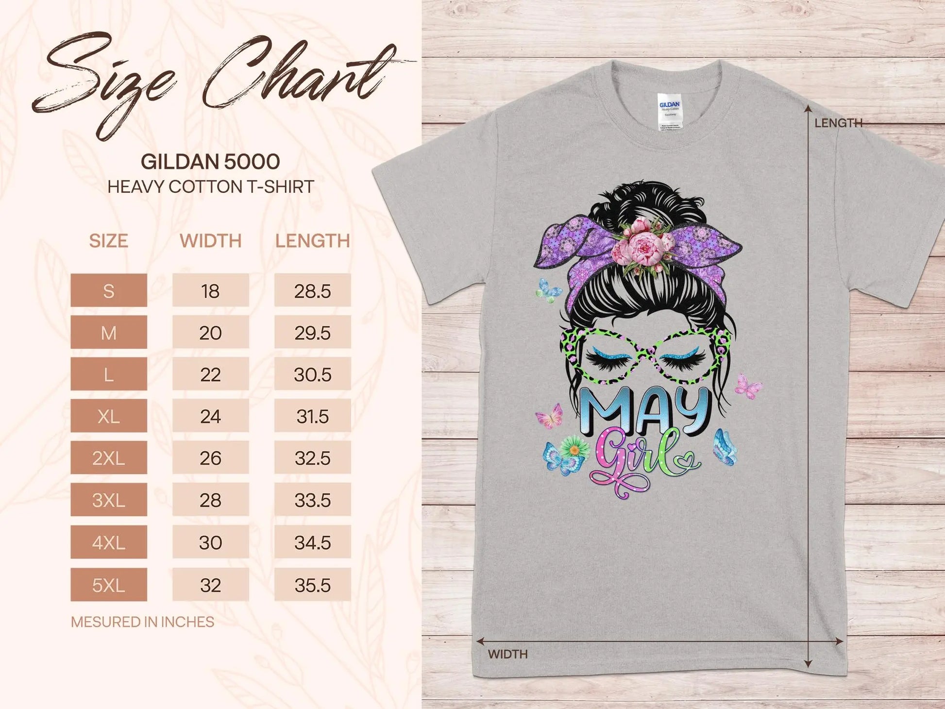 May Girl Birthday T- Makes a Great Gift Quality T- All Sizes and Colors Quality Gilden Tee - Creations Unlimited