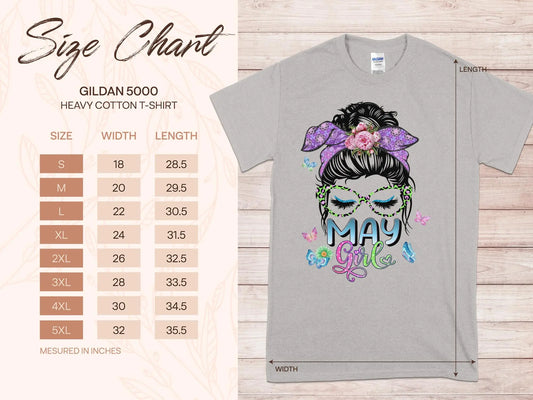 May Girl Birthday T- Makes a Great Gift Quality T- All Sizes and Colors Quality Gilden Tee - Creations Unlimited