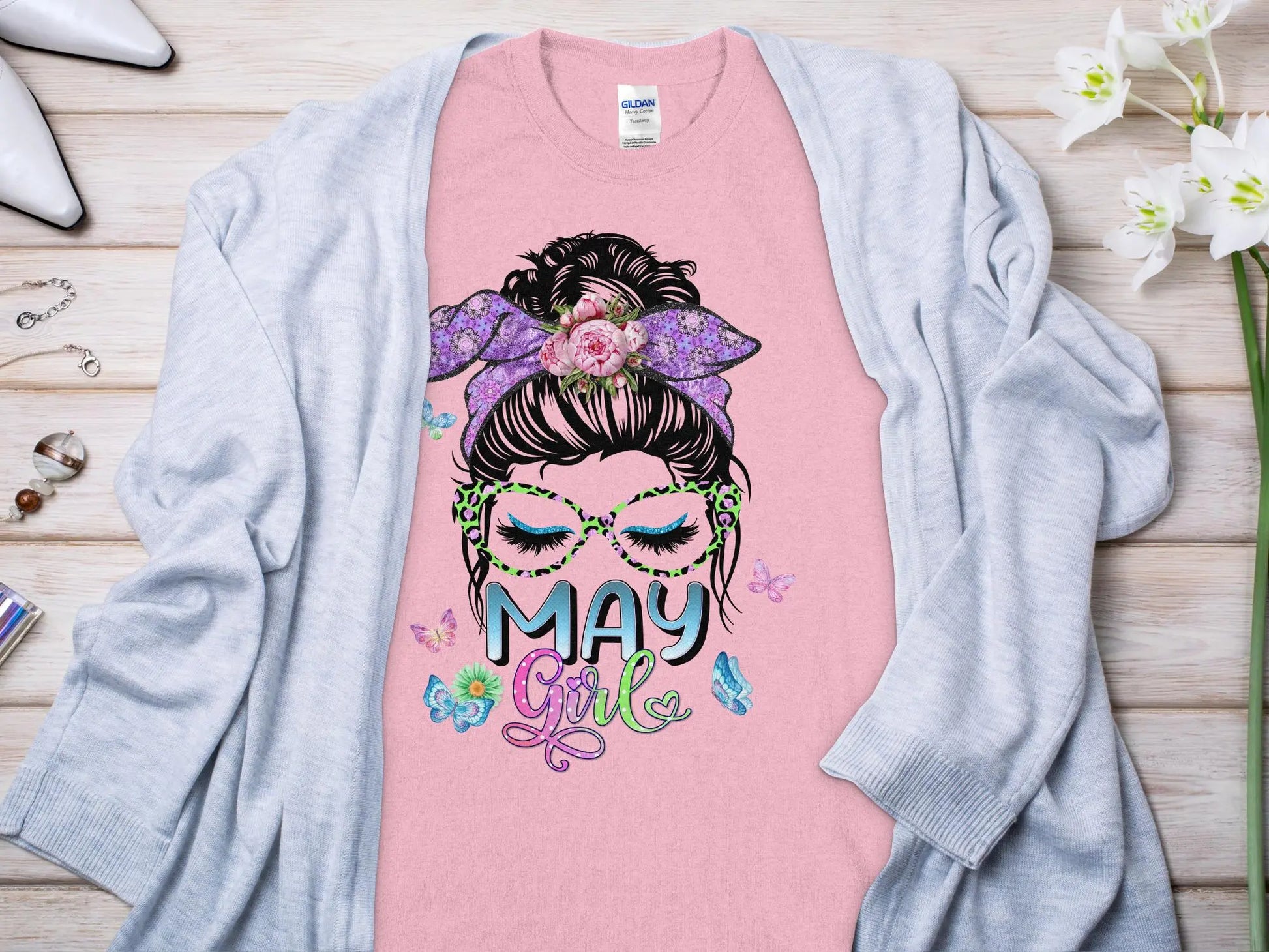 May Girl Birthday T- Makes a Great Gift Quality T- All Sizes and Colors Quality Gilden Tee - Creations Unlimited