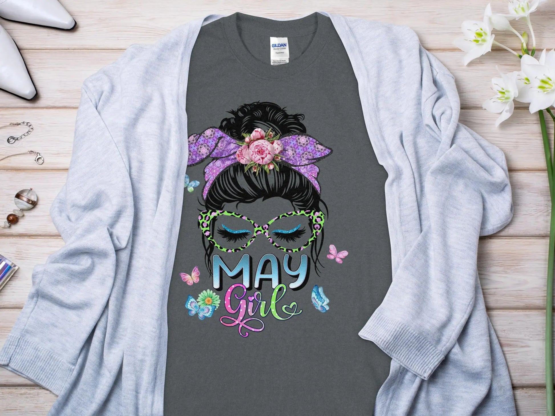 May Girl Birthday T- Makes a Great Gift Quality T- All Sizes and Colors Quality Gilden Tee - Creations Unlimited