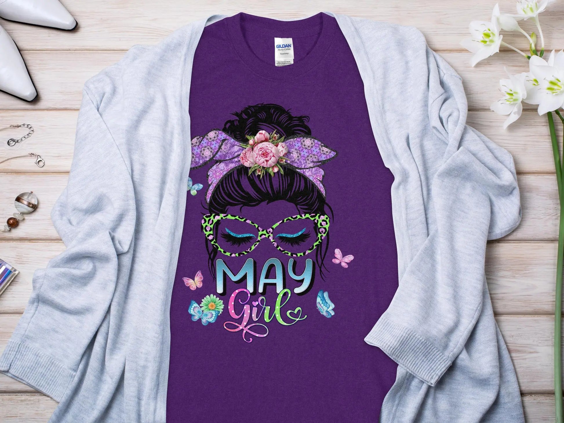May Girl Birthday T- Makes a Great Gift Quality T- All Sizes and Colors Quality Gilden Tee - Creations Unlimited