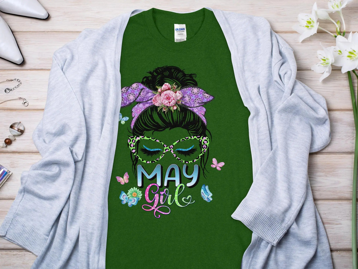 May Girl Birthday T- Makes a Great Gift Quality T- All Sizes and Colors Quality Gilden Tee - Creations Unlimited