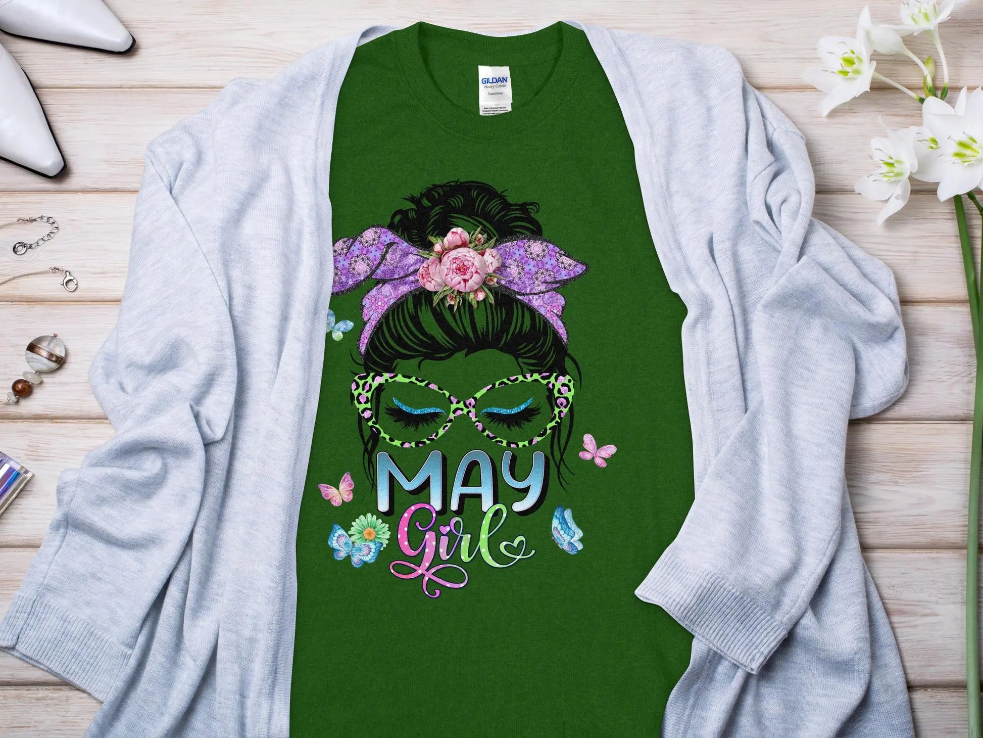 May Girl Birthday T- Makes a Great Gift Quality T- All Sizes and Colors Quality Gilden Tee - Creations Unlimited