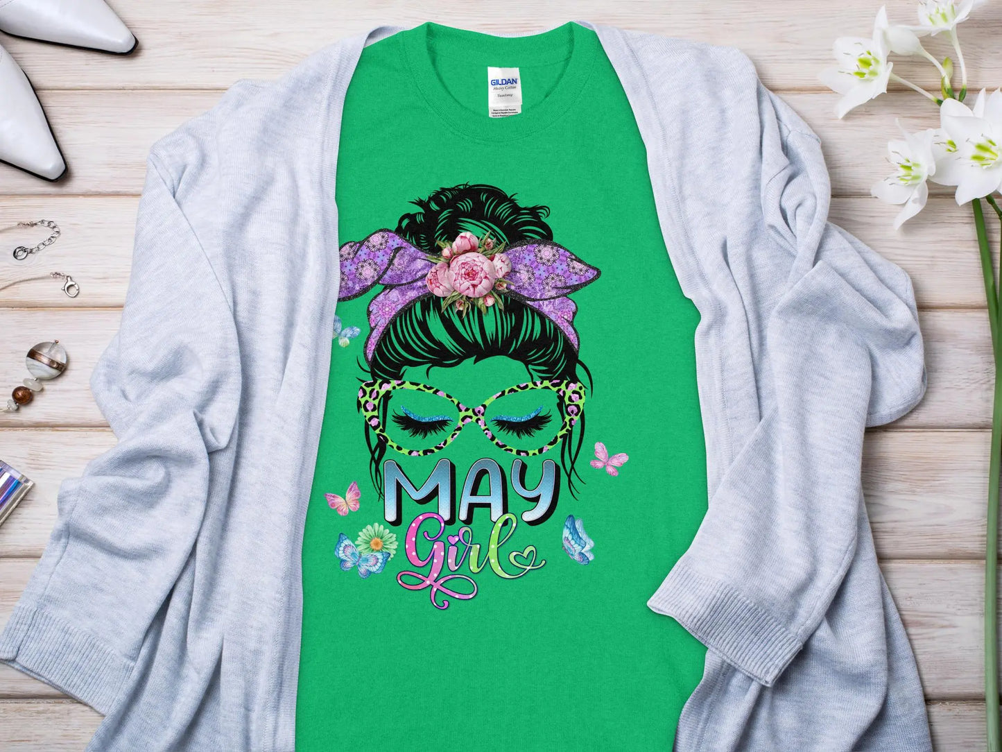 May Girl Birthday T- Makes a Great Gift Quality T- All Sizes and Colors Quality Gilden Tee - Creations Unlimited