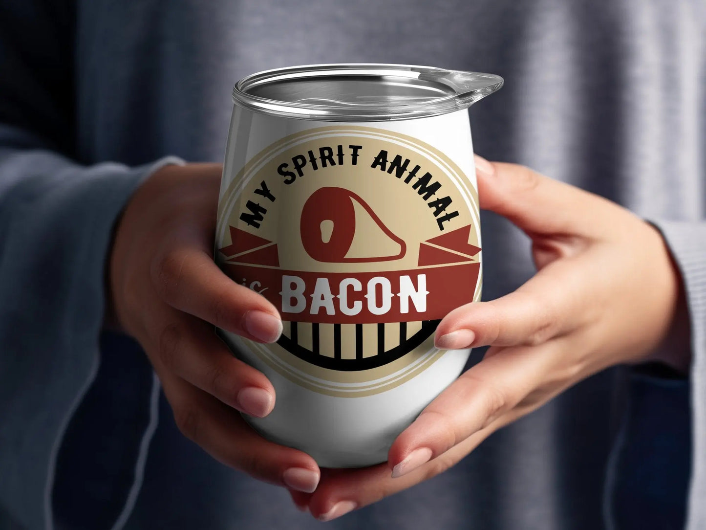 My Animal Spirt Funny Apparel BBQ Wear Great for Your BBQ Cookouts 12 0z Wine Tumbler - Creations Unlimited