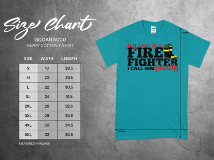 My Hero Is a Fire Fighter Tee - Shirt Quality Gilden Tee. Support Your Firefighter - Creations Unlimited