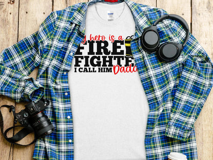 My Hero Is a Fire Fighter Tee - Shirt Quality Gilden Tee. Support Your Firefighter - Creations Unlimited