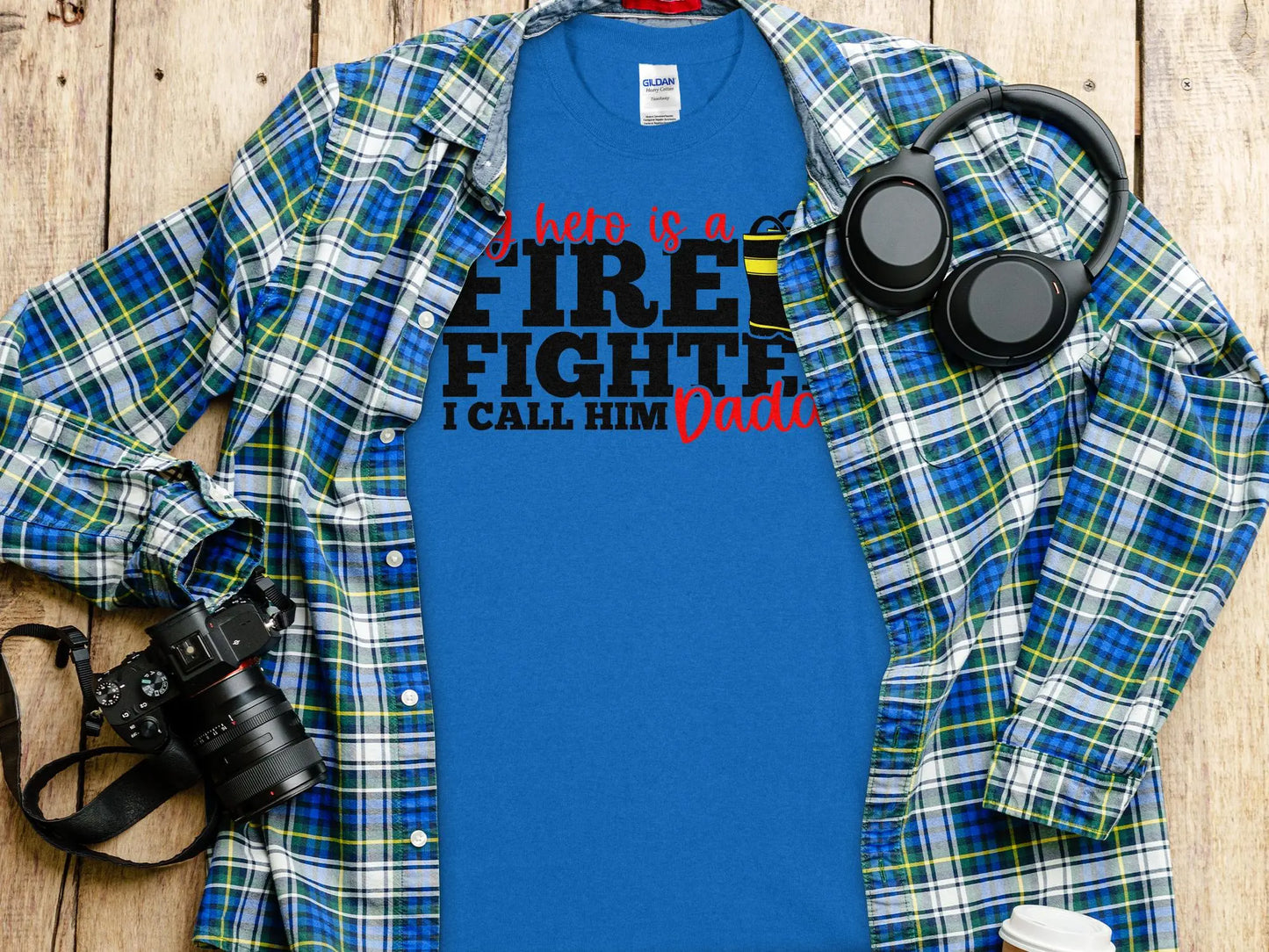 My Hero Is a Fire Fighter Tee - Shirt Quality Gilden Tee. Support Your Firefighter - Creations Unlimited