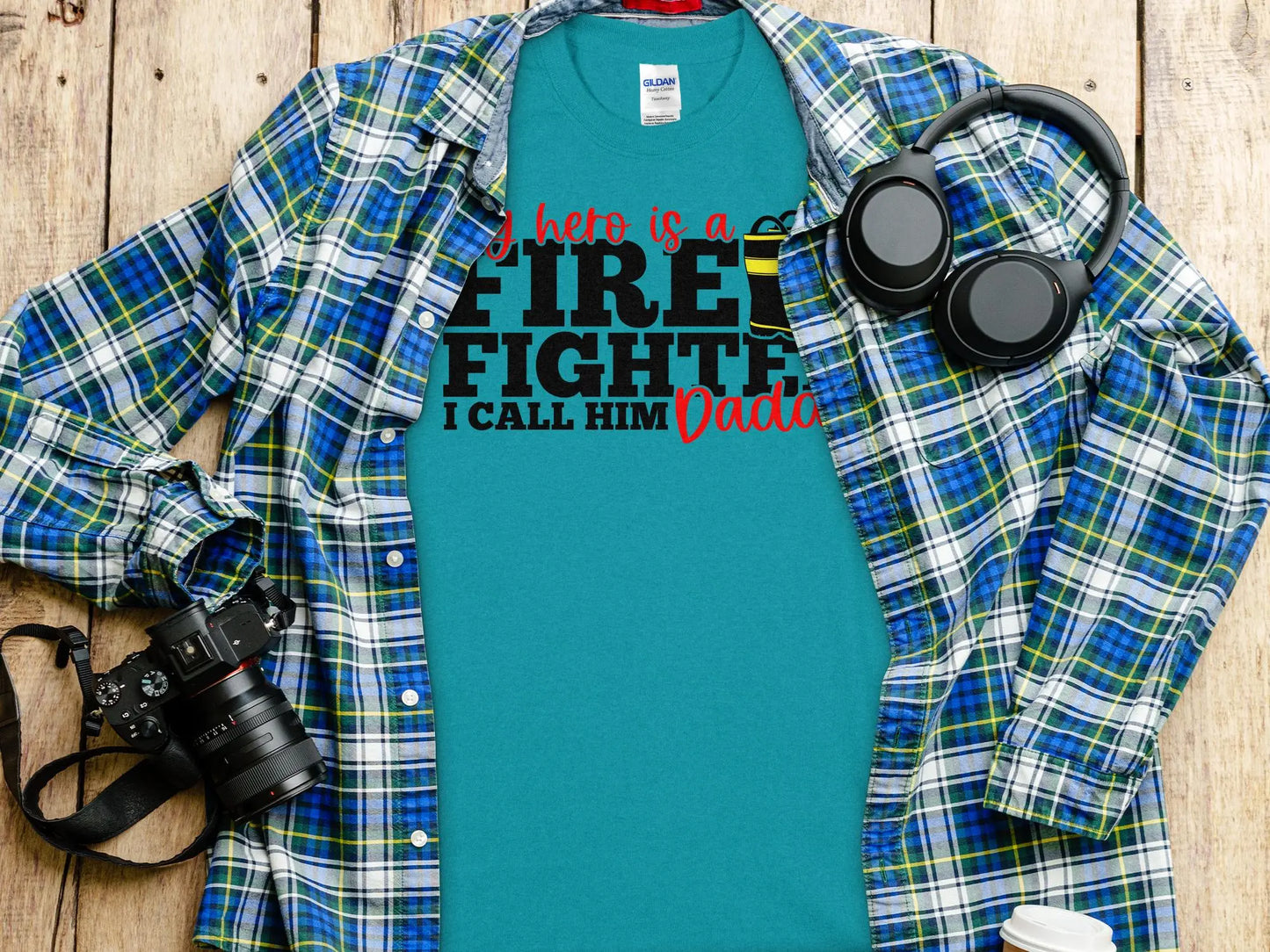 My Hero Is a Fire Fighter Tee - Shirt Quality Gilden Tee. Support Your Firefighter - Creations Unlimited