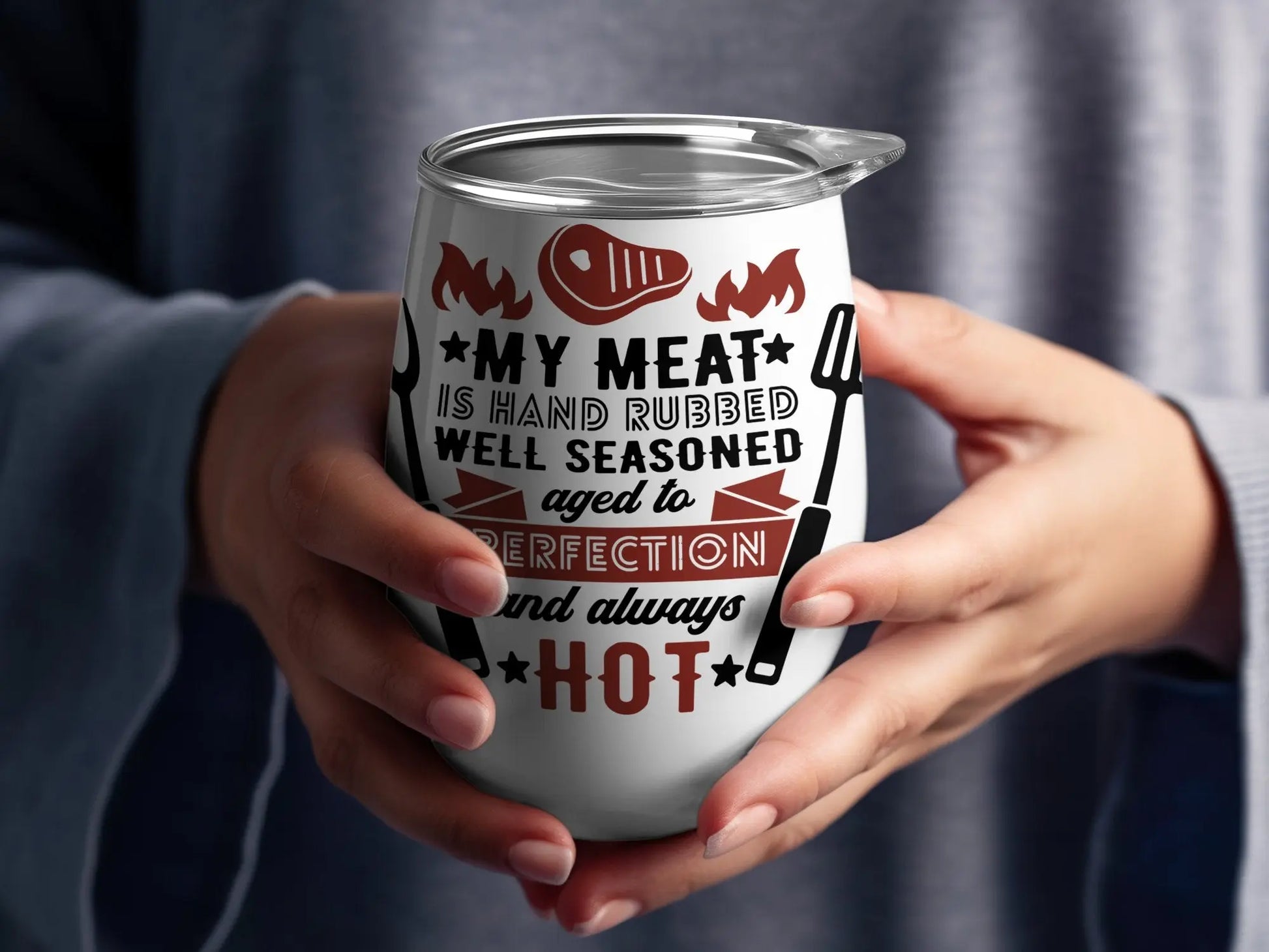 My Meat Funny Apparel 12 0z Wine Tumbler BBQ Wear Great for Your BBQ Cookouts 12 0z Wine Tumbler - Creations Unlimited