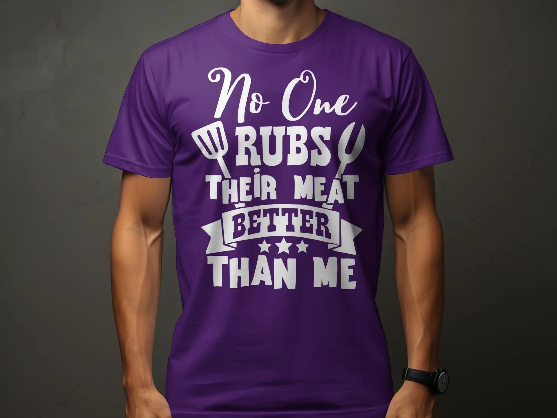 No One Rubs Better Than Me high-quality BBQ outdoor cooking tee-shirt - Creations Unlimited
