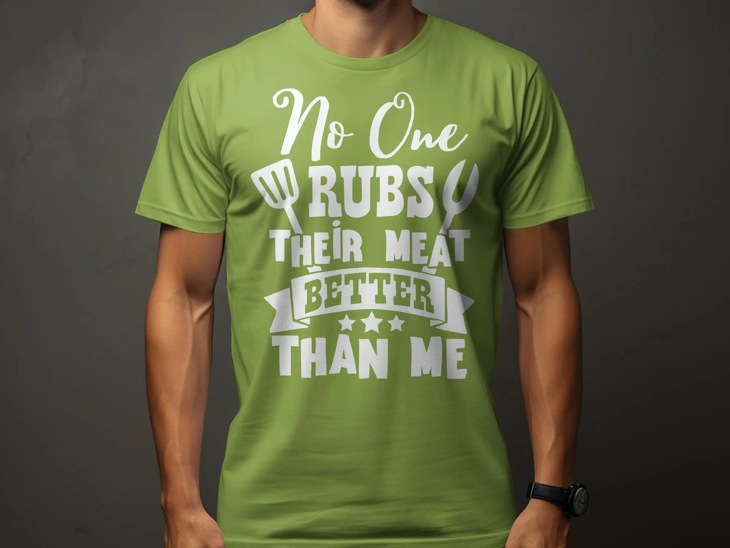No One Rubs Better Than Me high-quality BBQ outdoor cooking tee-shirt - Creations Unlimited
