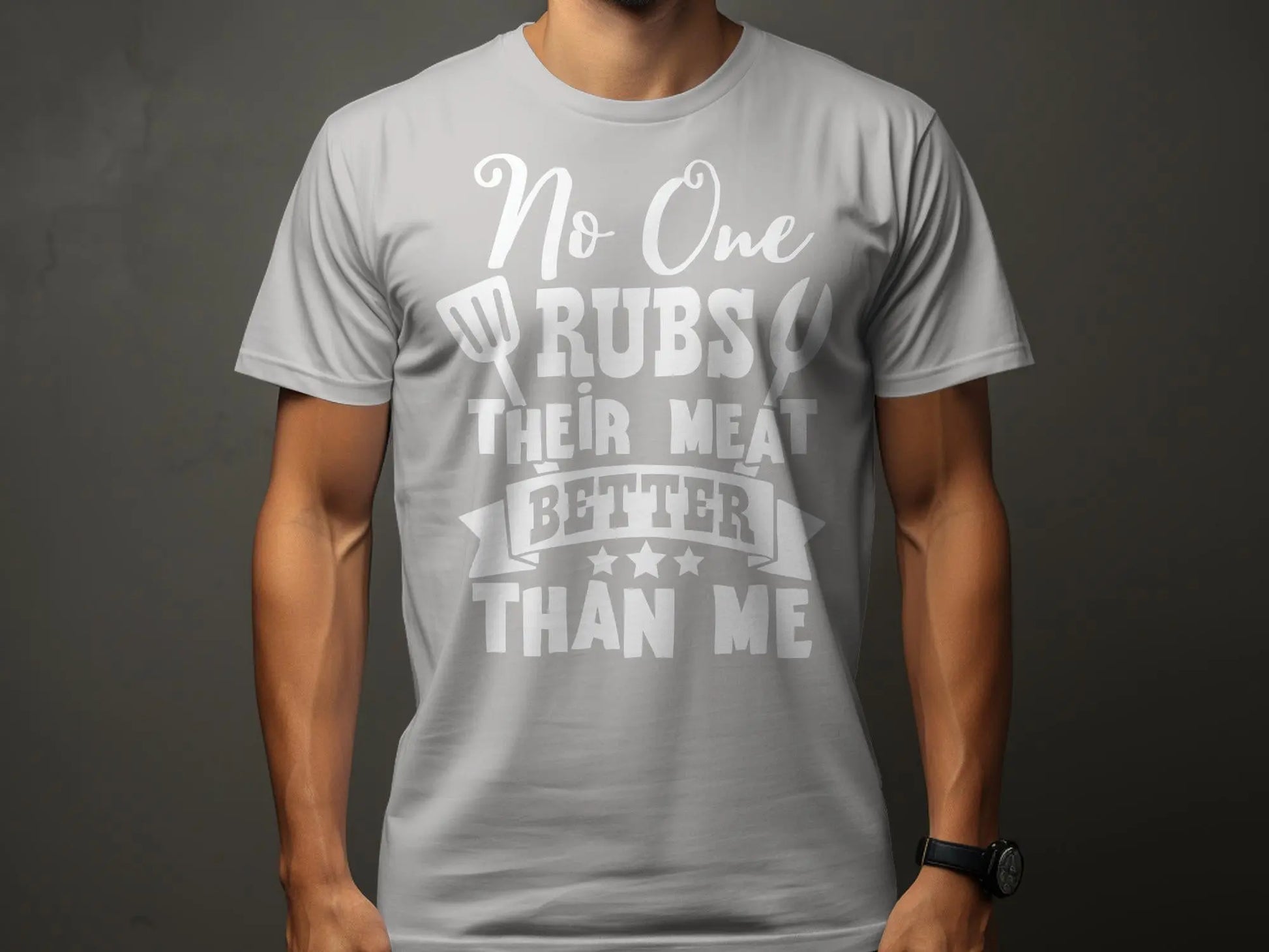 No One Rubs Better Than Me high-quality BBQ outdoor cooking tee-shirt - Creations Unlimited