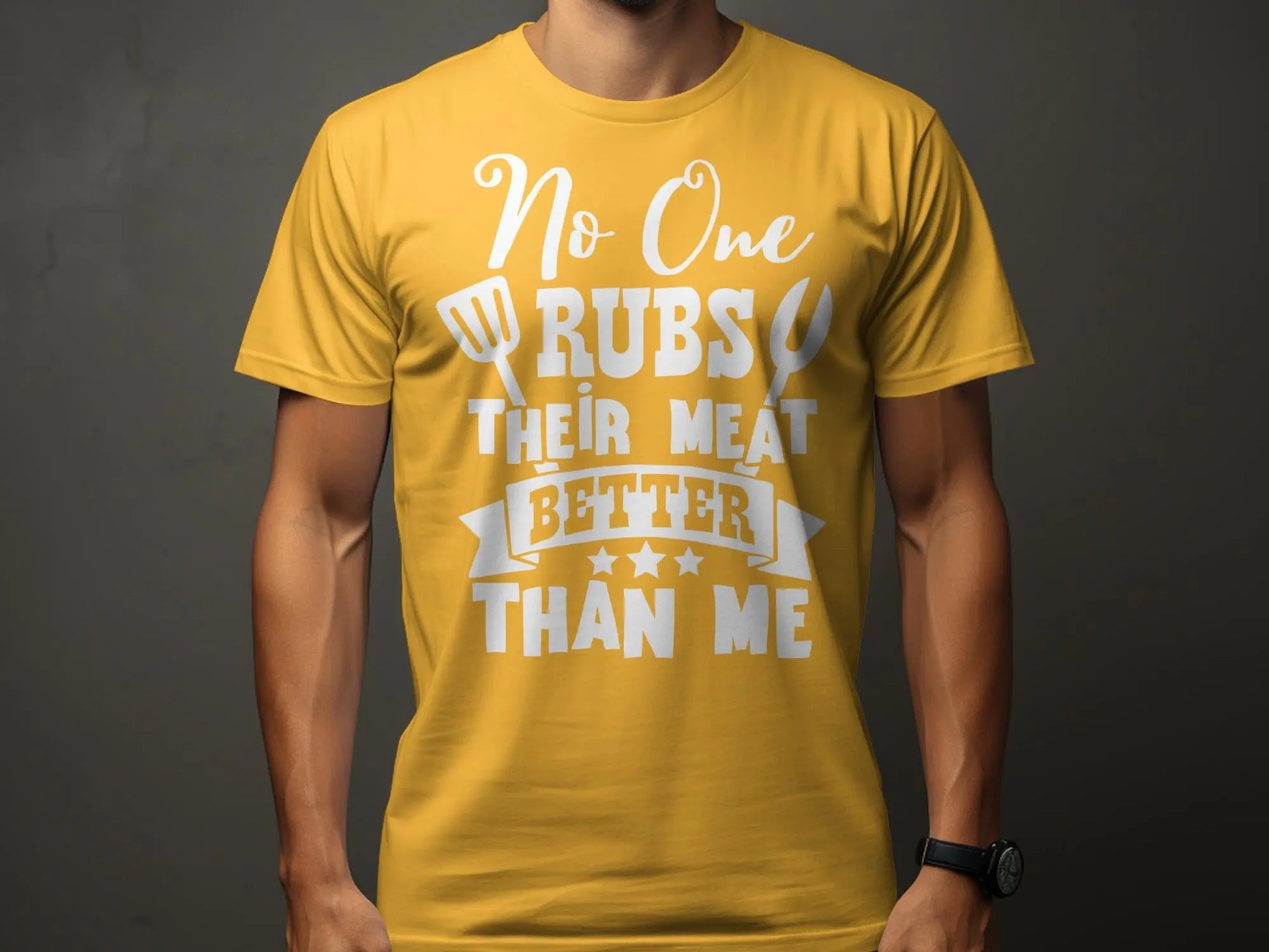 No One Rubs Better Than Me high-quality BBQ outdoor cooking tee-shirt - Creations Unlimited