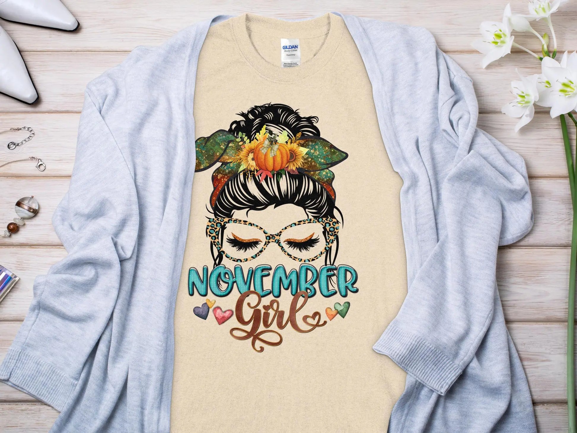 November Girl Birthday T- Makes a Great Gift Quality T- All Sizes and Colors Quality Gilden Tee - Creations Unlimited