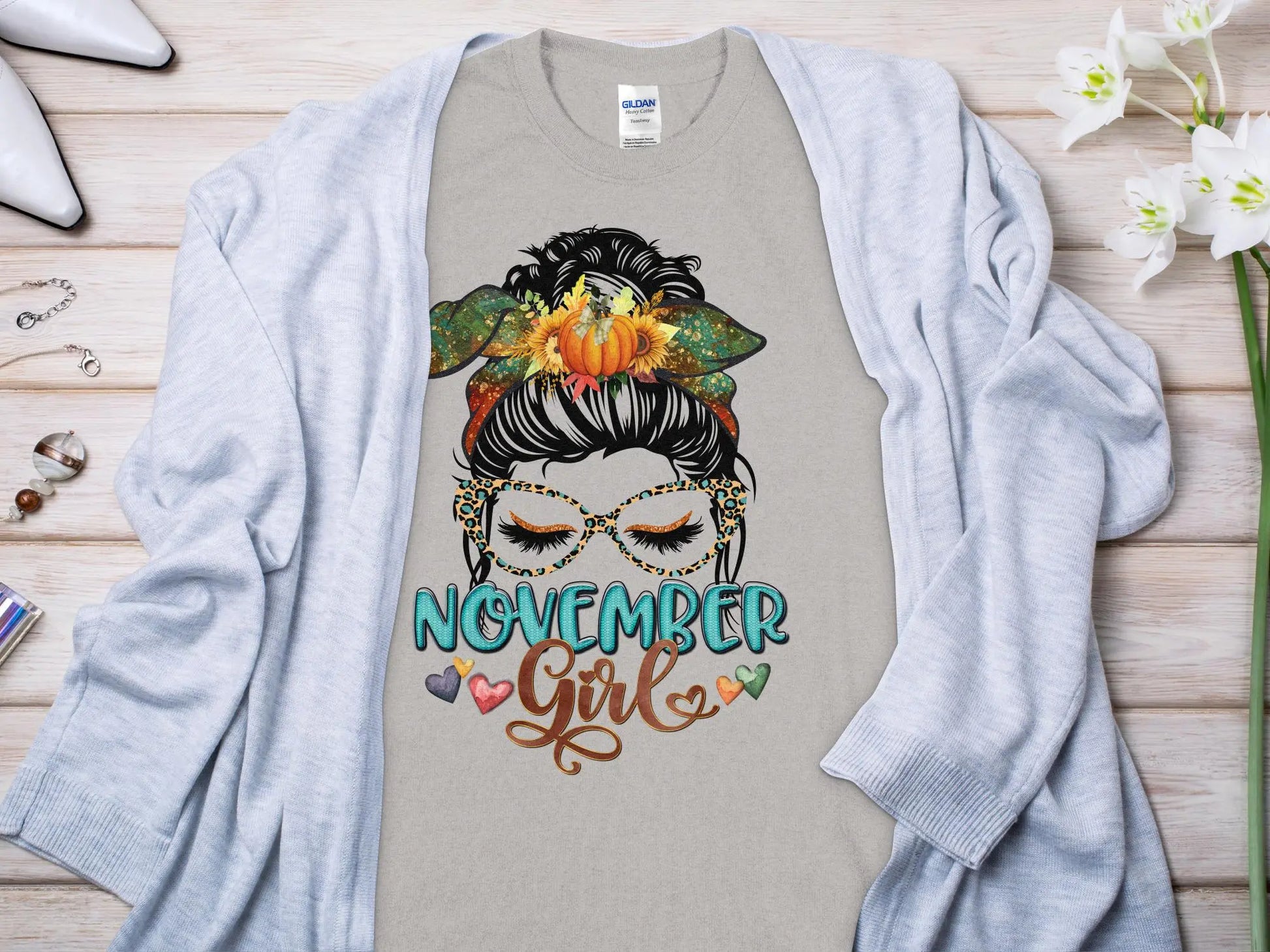 November Girl Birthday T- Makes a Great Gift Quality T- All Sizes and Colors Quality Gilden Tee - Creations Unlimited