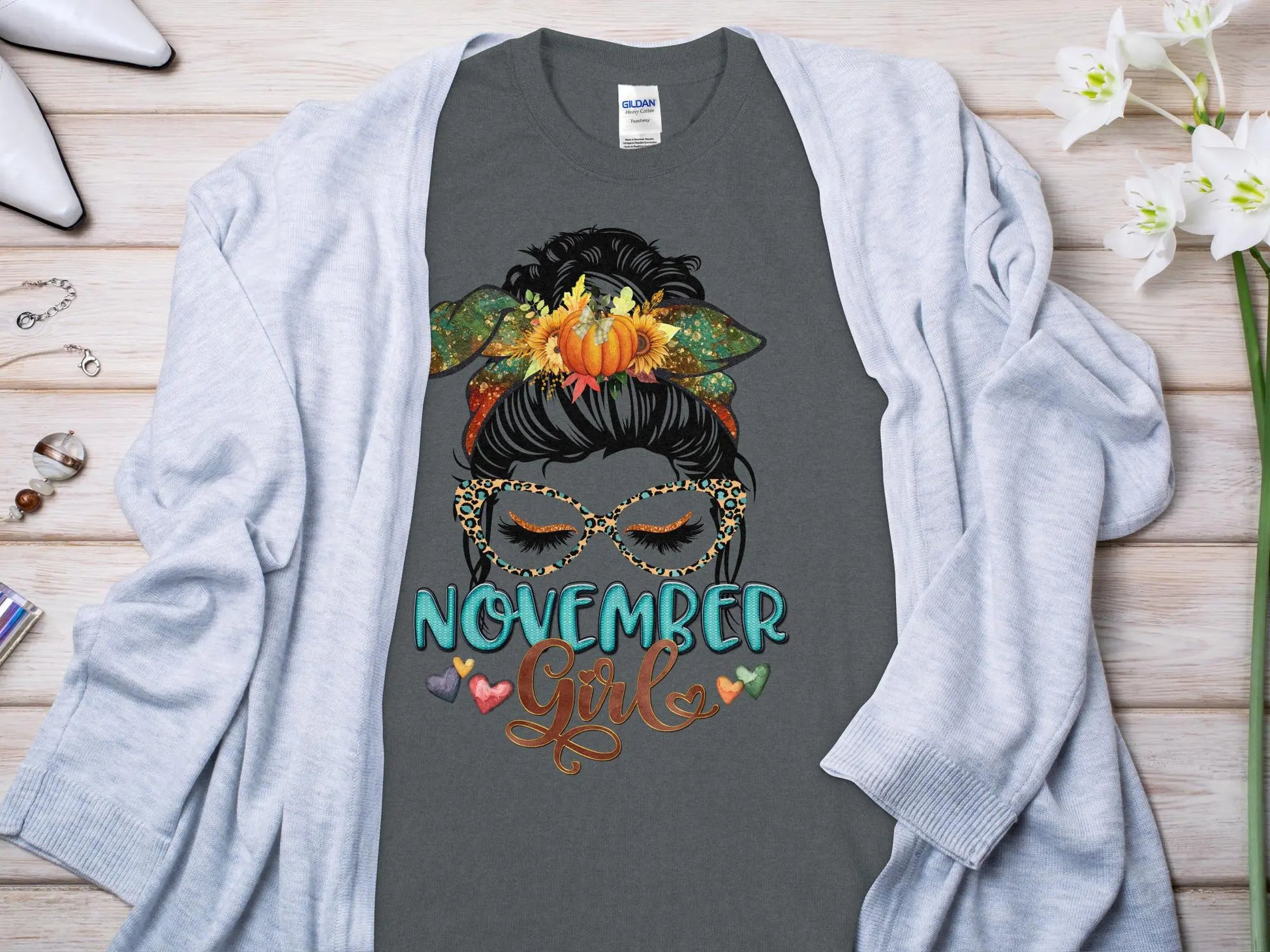 November Girl Birthday T- Makes a Great Gift Quality T- All Sizes and Colors Quality Gilden Tee - Creations Unlimited