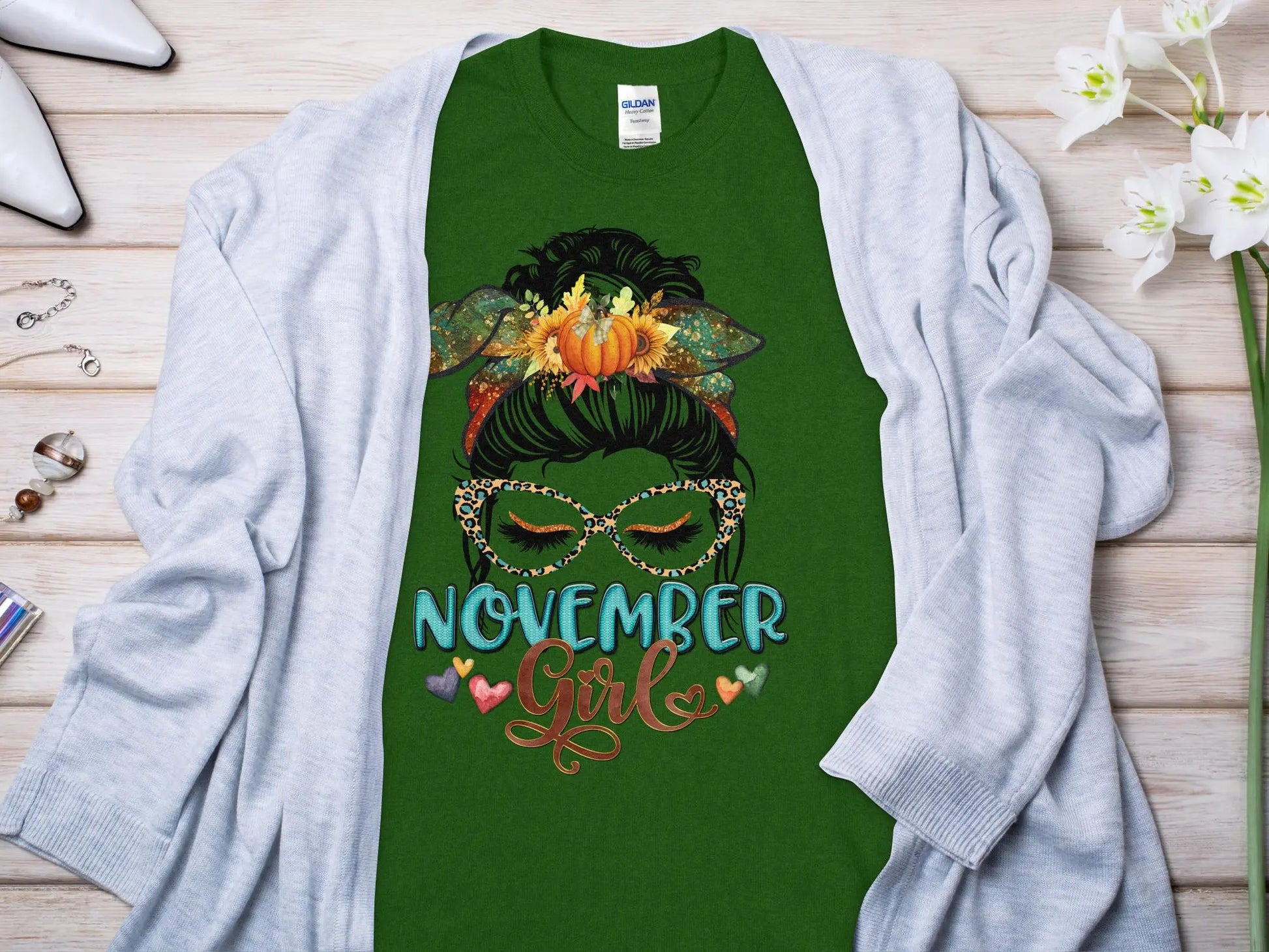November Girl Birthday T- Makes a Great Gift Quality T- All Sizes and Colors Quality Gilden Tee - Creations Unlimited