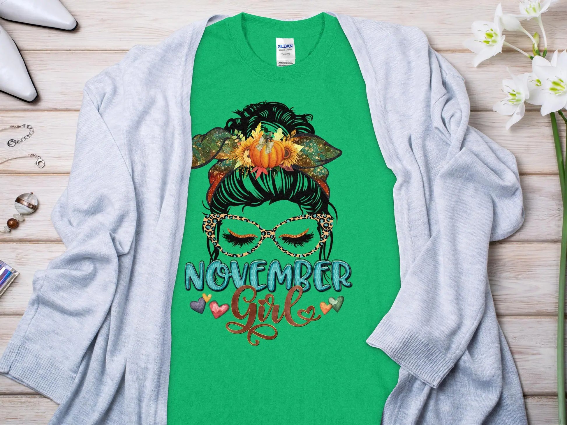 November Girl Birthday T- Makes a Great Gift Quality T- All Sizes and Colors Quality Gilden Tee - Creations Unlimited