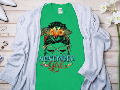 November Girl Birthday T- Makes a Great Gift Quality T- All Sizes and Colors Quality Gilden Tee - Creations Unlimited