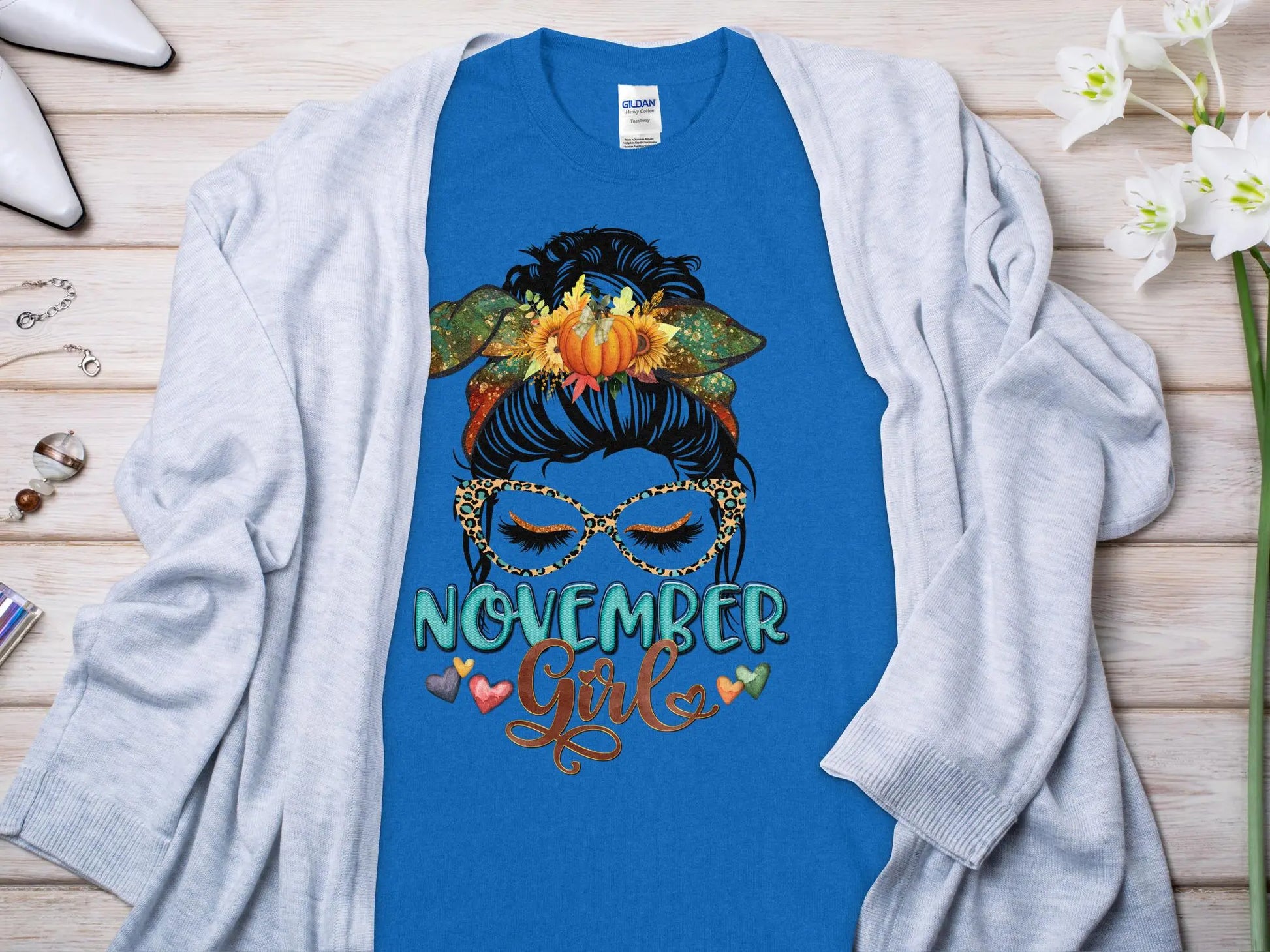 November Girl Birthday T- Makes a Great Gift Quality T- All Sizes and Colors Quality Gilden Tee - Creations Unlimited
