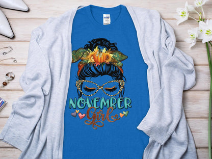 November Girl Birthday T- Makes a Great Gift Quality T- All Sizes and Colors Quality Gilden Tee - Creations Unlimited