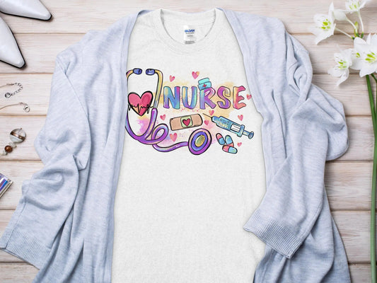 Nurse, New Future Nurse Gift Idea, Nursing School Student Grad, RN LPN, Nurse Life, Funny Nurse Quality Gildan Tee Support a Nurse - Creations Unlimited