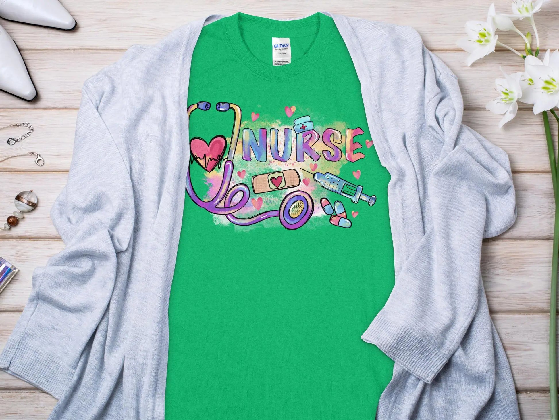 Nurse, New Future Nurse Gift Idea, Nursing School Student Grad, RN LPN, Nurse Life, Funny Nurse Quality Gildan Tee Support a Nurse - Creations Unlimited