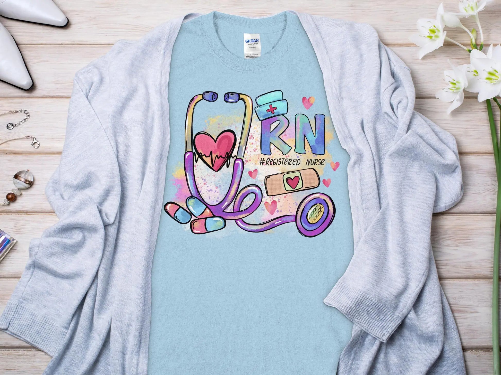 Nurse, New Future Nurse Gift Idea, Nursing School Student Grad, RN LPN, Nurse Life, Funny Nurse Quality Gildan Tee Support a Nurse - Creations Unlimited