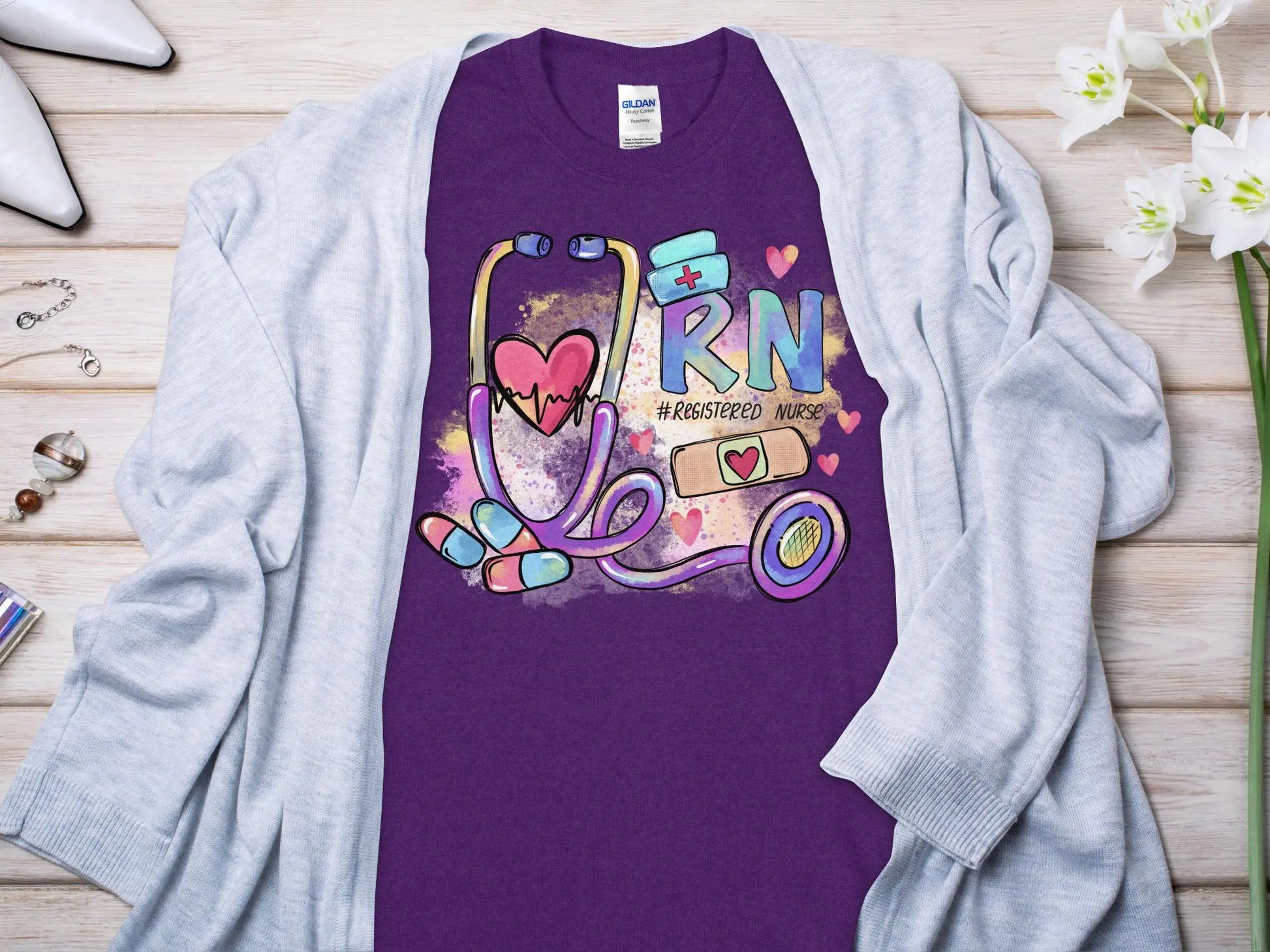 Nurse, New Future Nurse Gift Idea, Nursing School Student Grad, RN LPN, Nurse Life, Funny Nurse Quality Gildan Tee Support a Nurse - Creations Unlimited